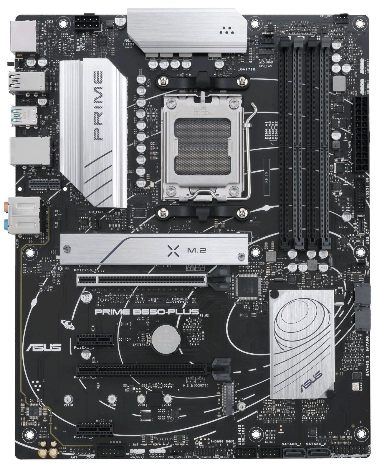 ASUS Материнcька плата PRIME B650-PLUS sAM5 B650 4xDDR5 M.2 HDMI DP ATX