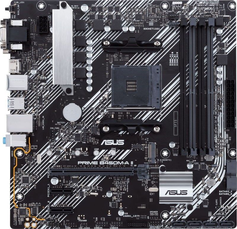 ASUS Материнcька плата PRIME B450M-A II sAM4 B450 4xDDR4 HDMI DVI D-Sub mATX