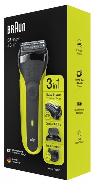 Електробритва BRAUN Series 3 300BT black/green