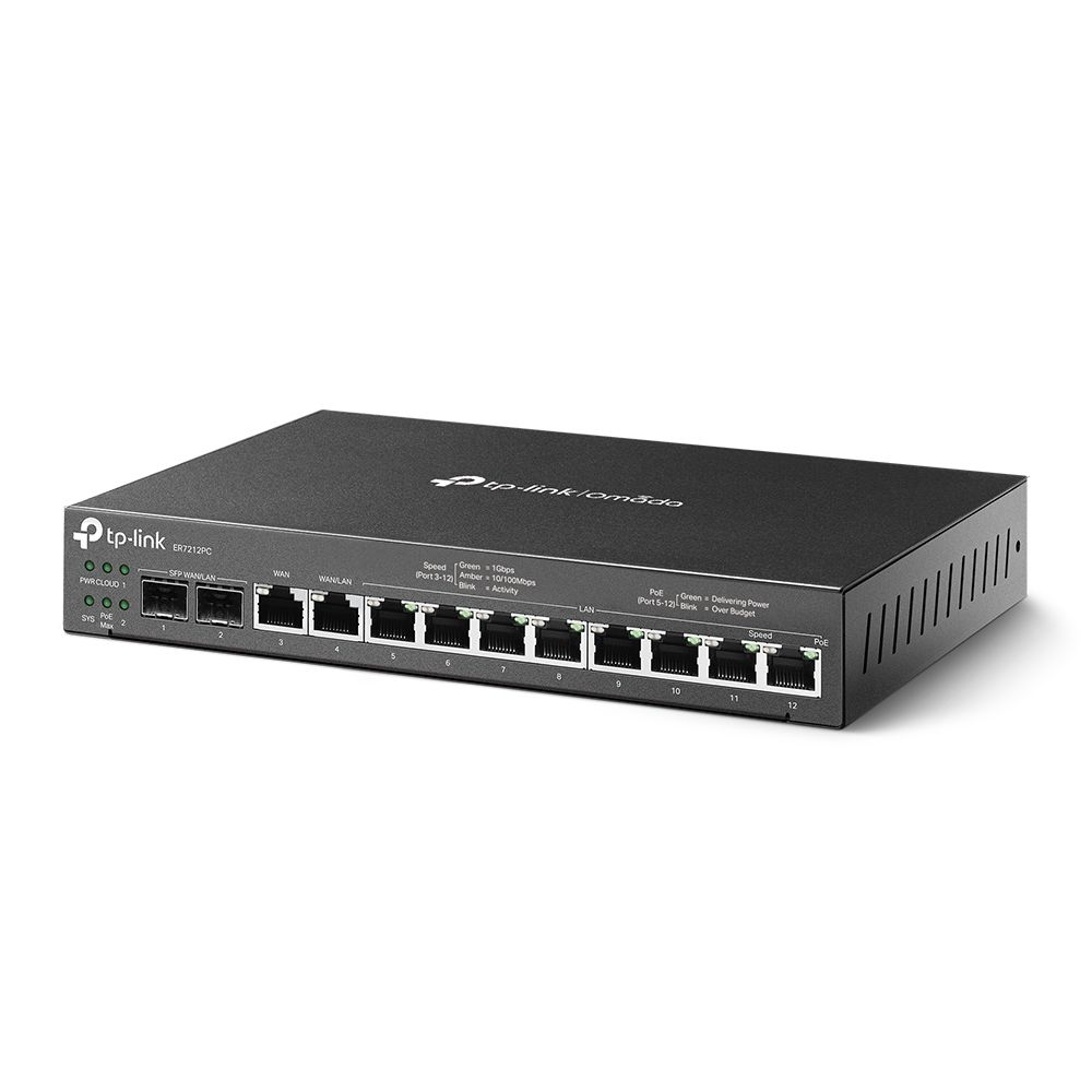 TP-Link Мультисервісний маршрутизатор ER7212PC 8xGE LAN 1xGE WAN 1xGE WAN/LAN 2xGE SFP WAN/LAN VPN Omada
