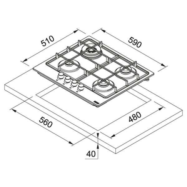 Газовая варочная поверхность franke fhsm 604 3g dc xs c (106.0554.391)
