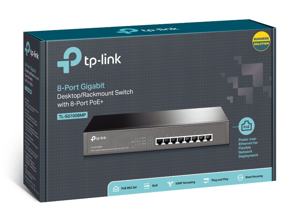 TP-Link Комутатор TL-SG1008MP 8xGE/PoE 126W некерований 13" 1U