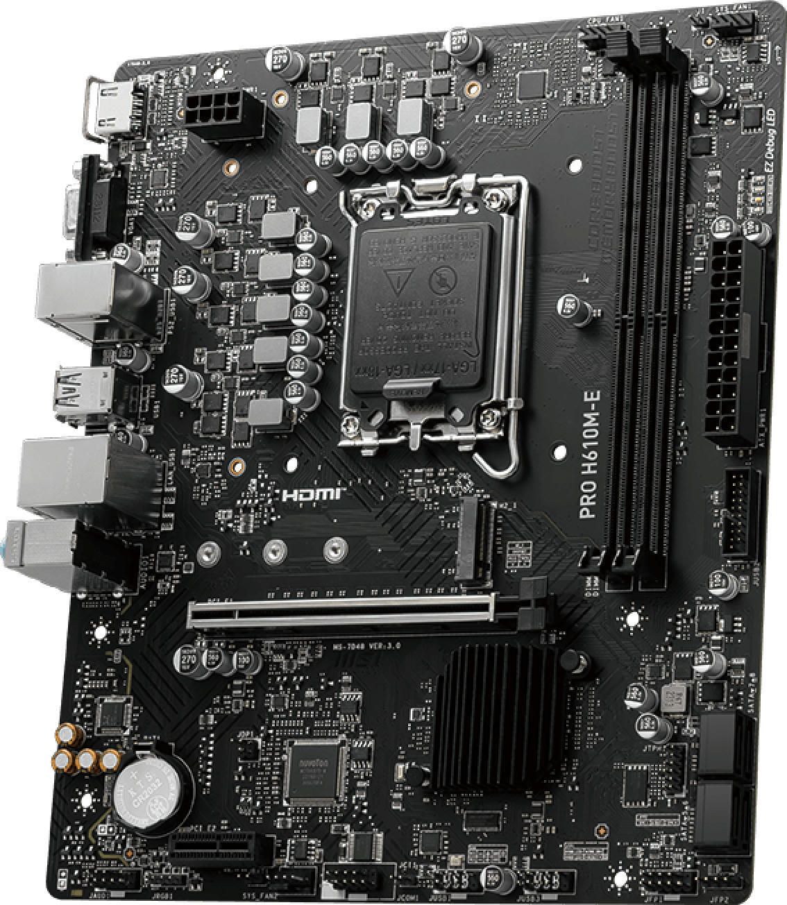 MSI Материнcька плата PRO H610M-E s1700 H610 2xDDR5 M.2 HDMI DSub mATX