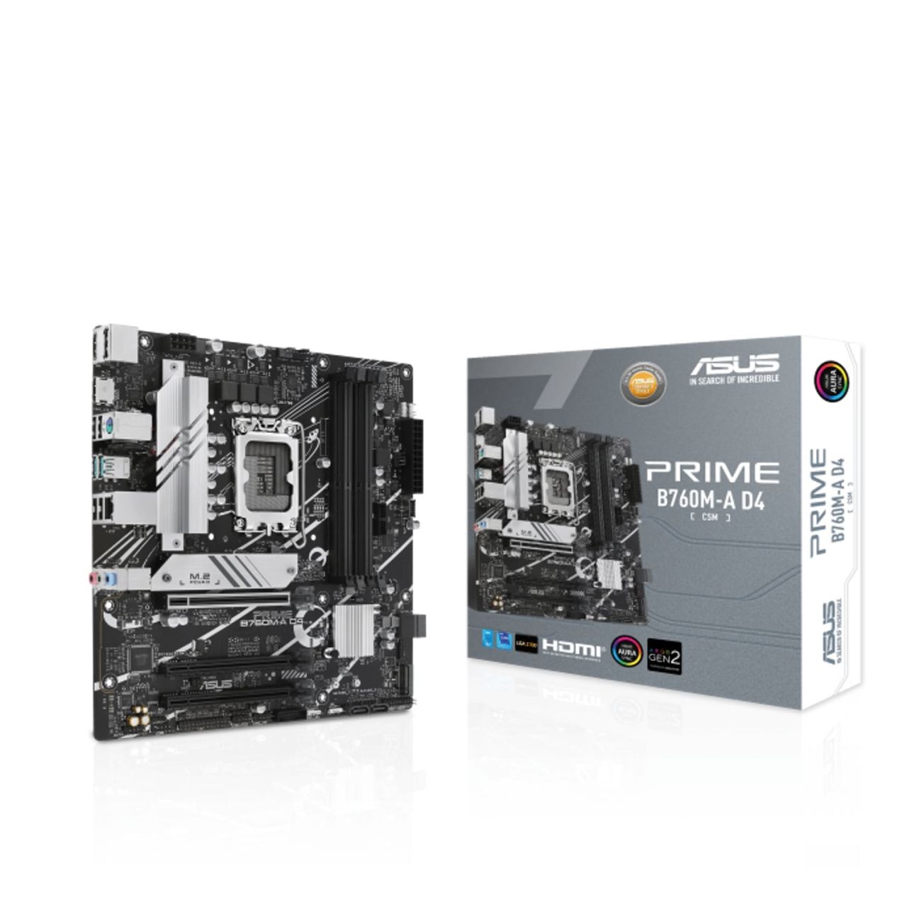 ASUS Материнcька плата PRIME B760M-A D4-CSM s1700 B760 4xDDR4 M.2 HDMI DP mATX CSM