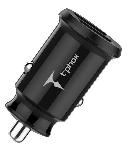 Автомобільний зарядний пристрій T-PHOX Charger Set 2.4A Dual + MicroUSB Black (T-S09 SET M B)