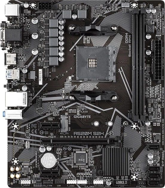 Gigabyte Материнська плата A520M S2H sAM4 A520 2xDDR4 HDMI DVI VGA mATX