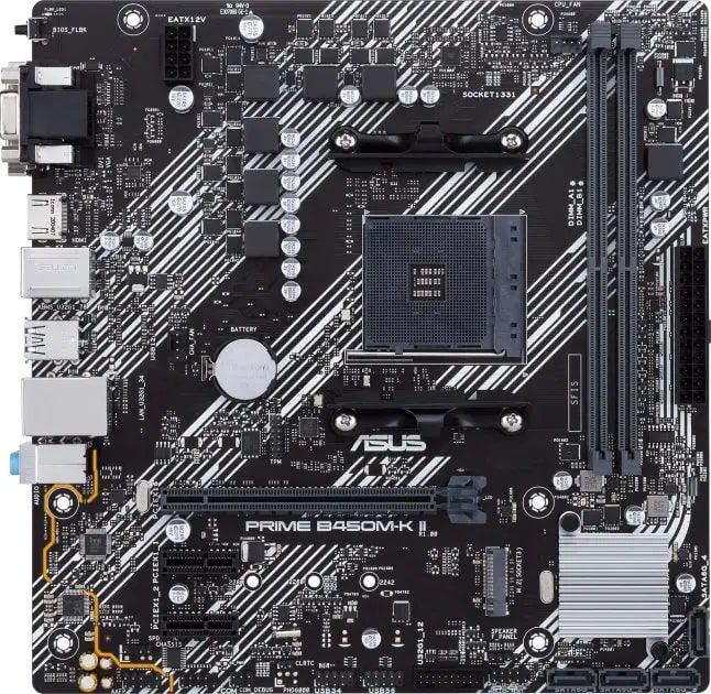 ASUS Материнcька плата PRIME B450M-K II sAM4 B450 2xDDR4 HDMI DVI D-Sub mATX