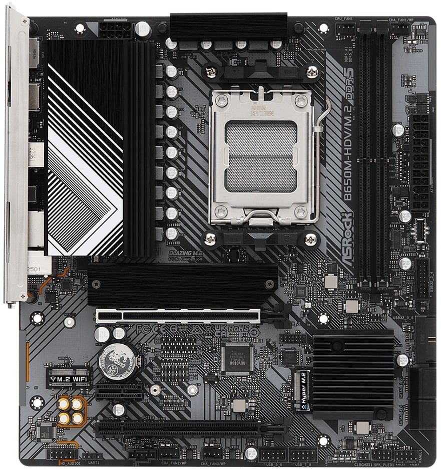 ASRock Материнська плата B650M-HDV/M.2 sAM5 B650M 2xDDR5 M2.0 HDMI DP mATX