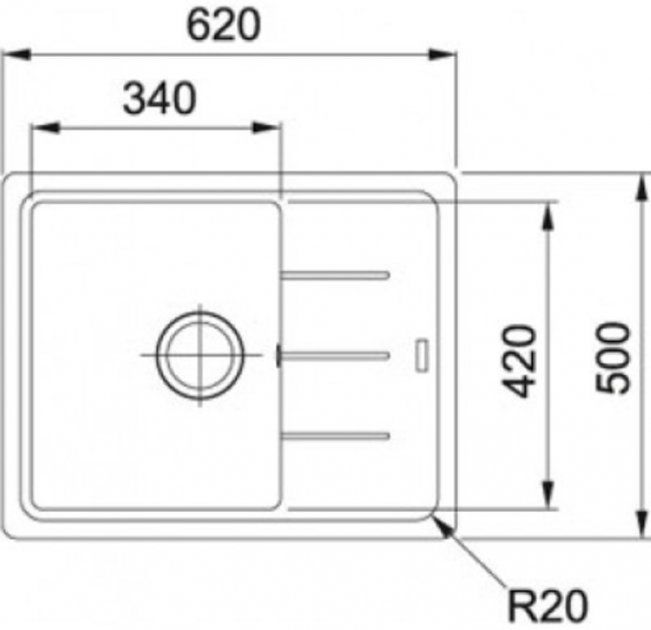 Кухонна мийка граніт FRANKE BASIS BFG 611-62 (114.0272.599) білий