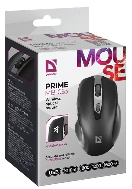 Миша Defender Prime MB-053 Wireless BLACK (52053) 