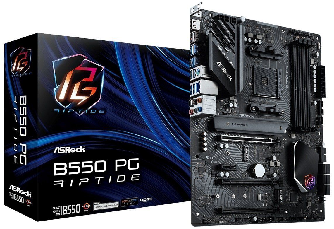 ASRock Материнcька плата B550 PG RIPTIDE sAM4 B550 4xDDR4 HDMI M.2 Type-C PDIF ATX