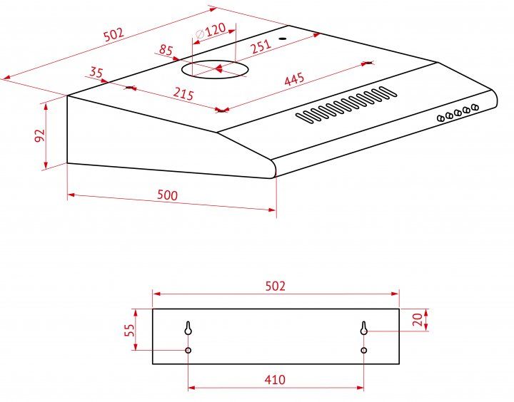 Витяжка Perfelli PL 5124 I LED
