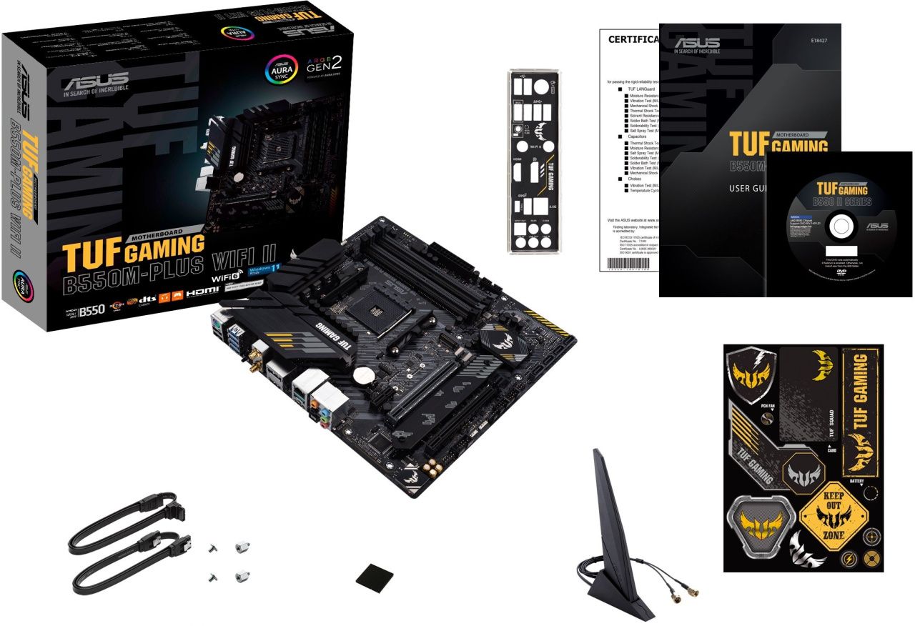 ASUS Материнcька плата TUF GAMING B550M-PLUS WIFI II sAM4 B550 4xDDR4 M.2 HDMI DP Wi-Fi BT mATX