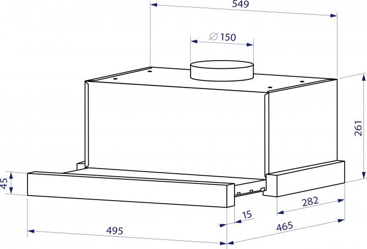 Витяжка MINOLA HTL 5614 WH 1000 LED