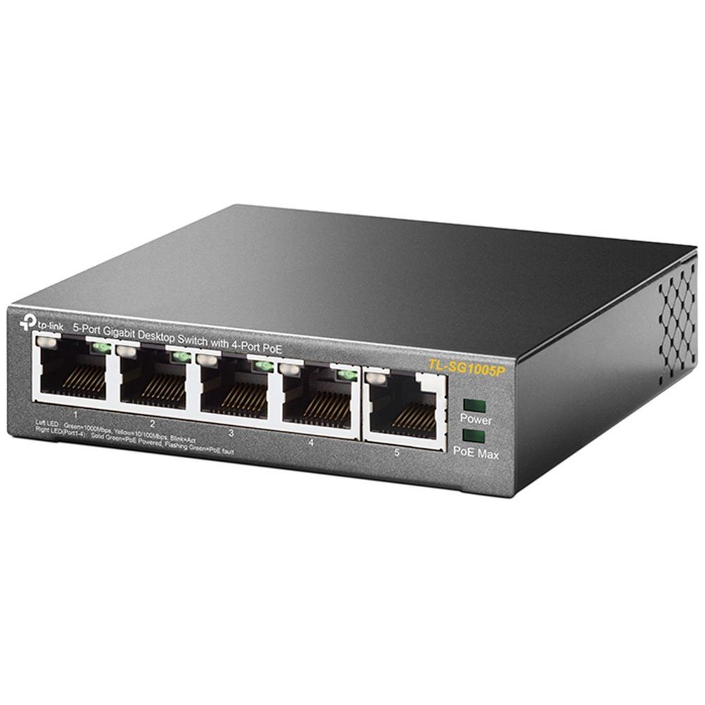 TP-Link Комутатор TL-SG1005P 5xGE/4xPoE 56W некерований