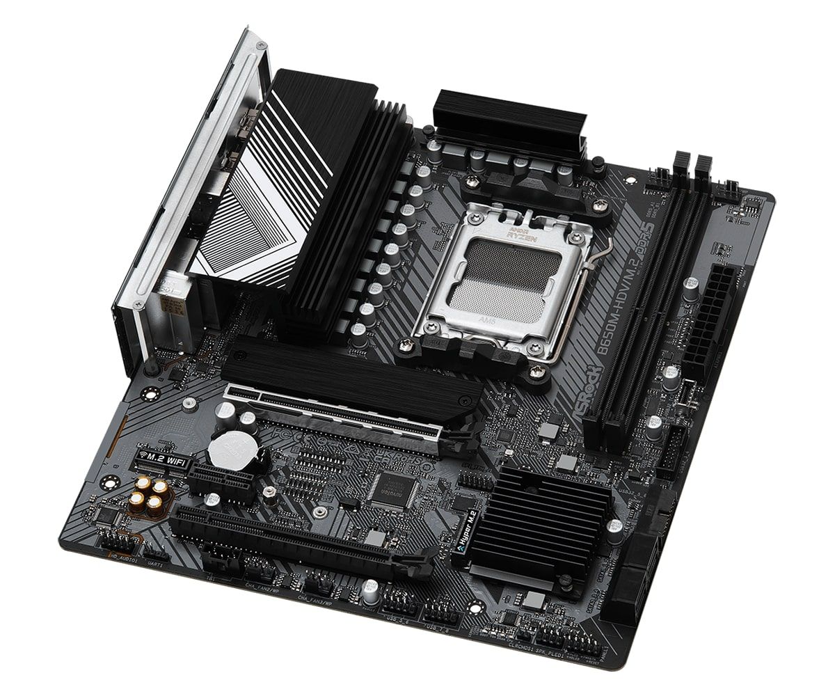 ASRock Материнська плата B650M-HDV/M.2 sAM5 B650M 2xDDR5 M2.0 HDMI DP mATX