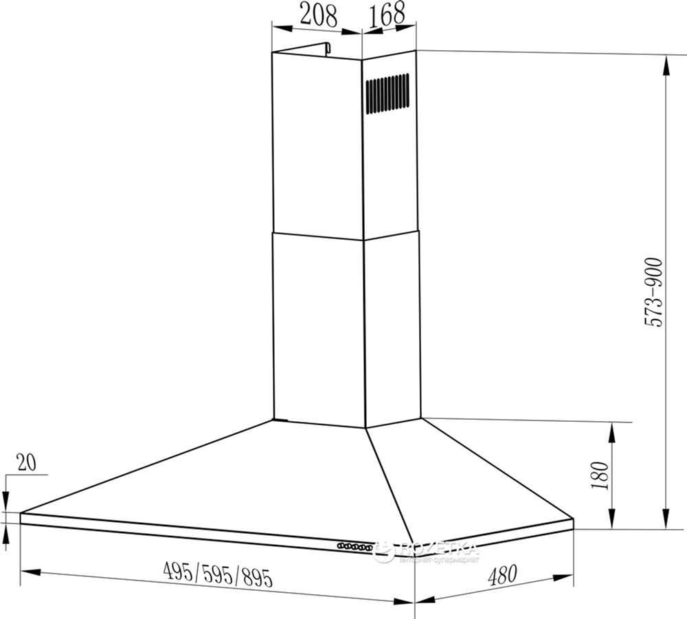 Витяжка INTERLINE UNNA BL A/60 PB/2/T