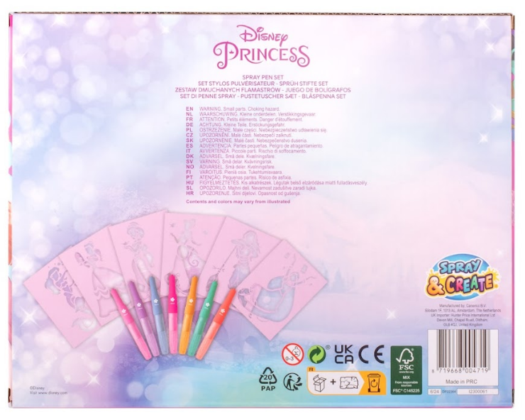 Набір Disney Princess Спрей-ручки з трафаретами (DP22364)