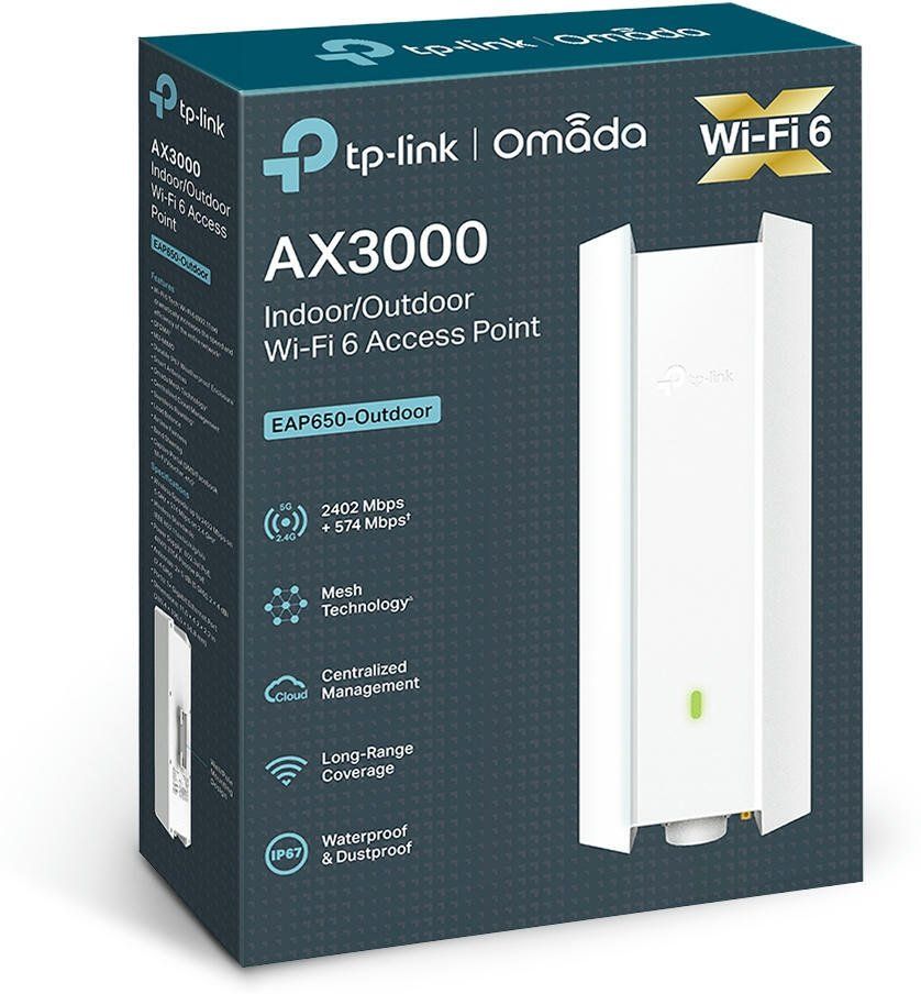 TP-Link Точка доступу EAP650 OUTDOOR AX3000, 1xGE LAN, PoE, Passive PoE