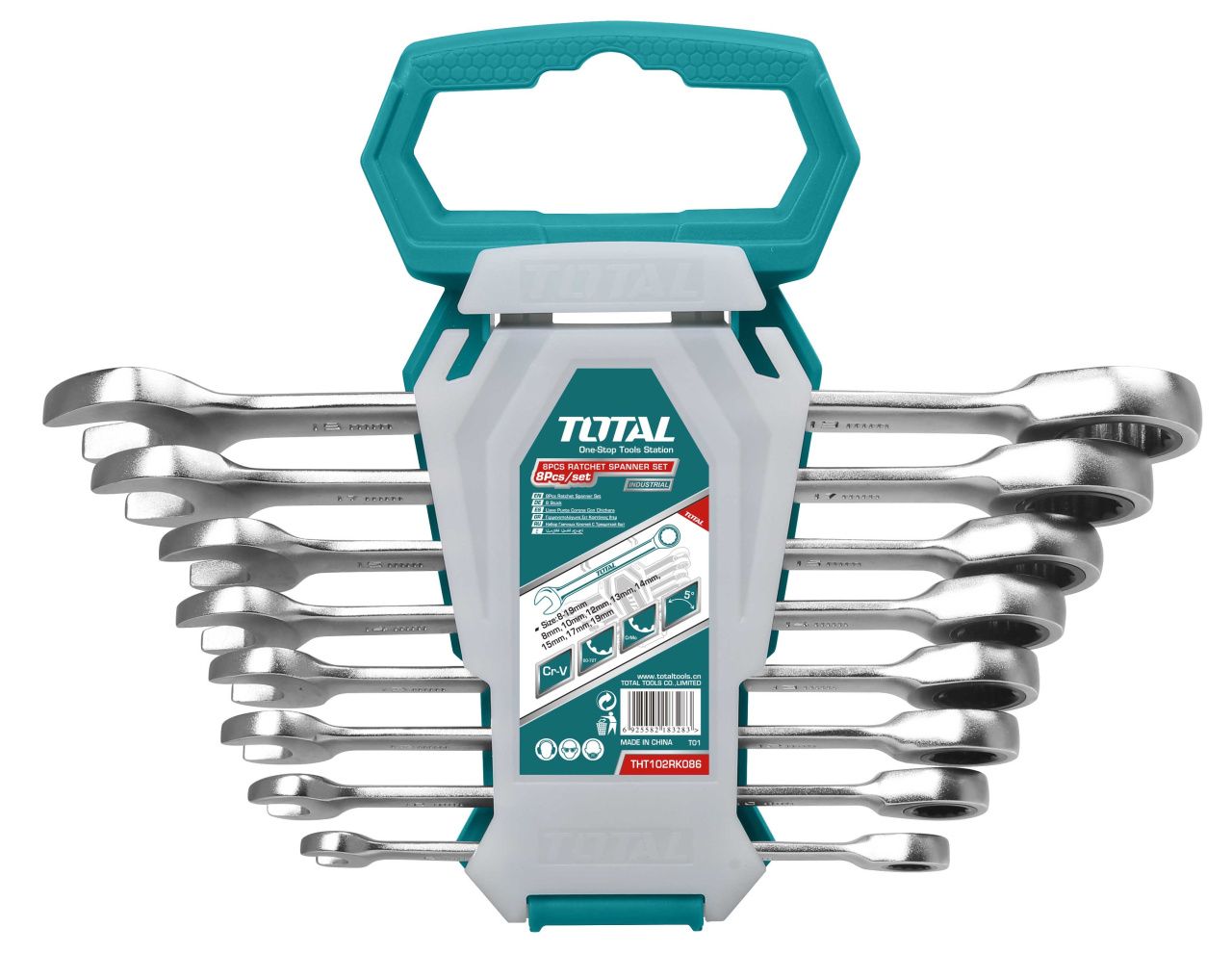 Набір храпових гайкових ключів TOTAL THT102RK086 8 шт