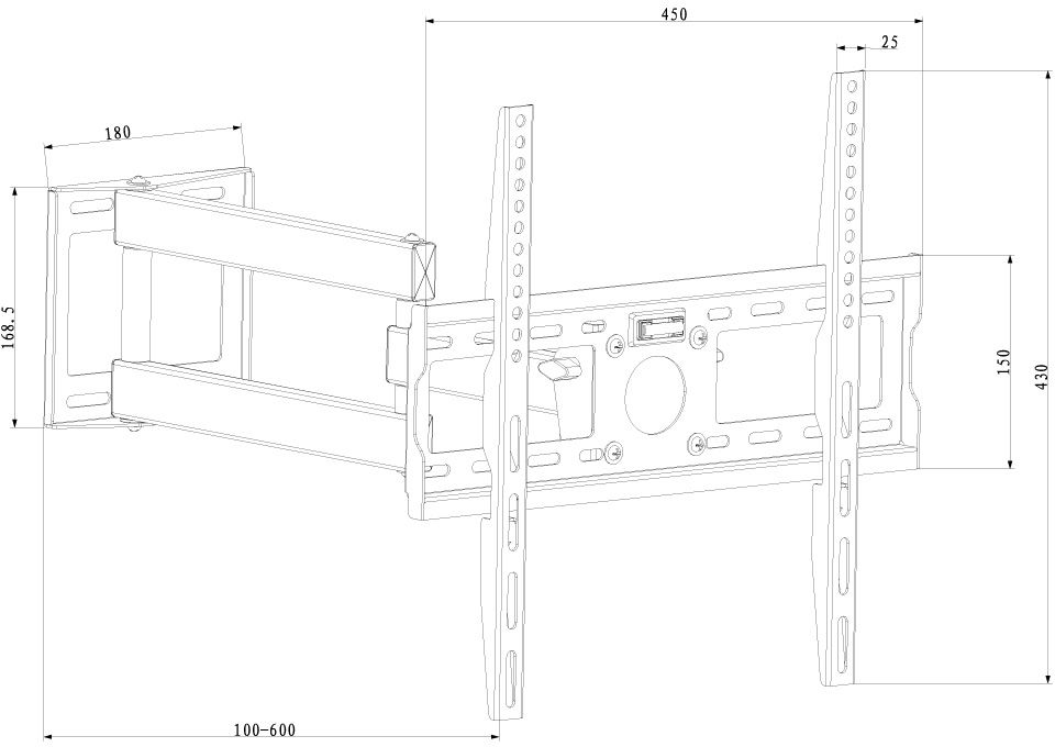 Кронштейн настенный X-Digital STEEL SA345 Black