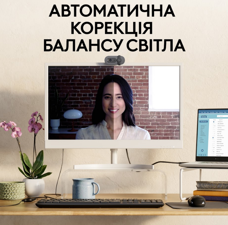 Веб-камера Logitech BRIO 100 FHD GRAPHITE (960-001585) 