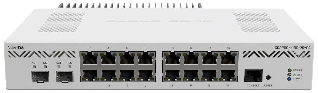 MikroTiK Маршрутизатор Cloud Core Router CCR2004-16G-2S+PC MikroTiK Маршрутизатор Cloud Core Router CCR2004-16G-2S+PC