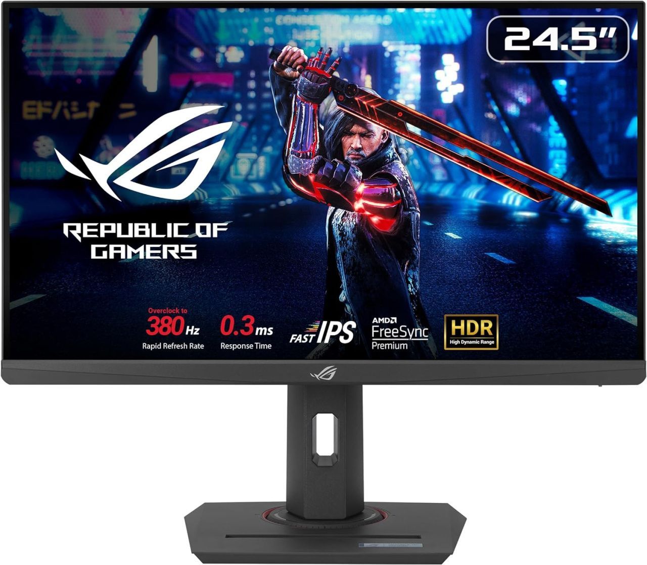 ASUS Монітор 24.5" ROG Strix XG259QNS 2xHDMI, DP, 2xUSB, Audio, IPS, 380Hz, 0.3ms, sRGB 110%, AdaptiveSync, Pivot, HDR400