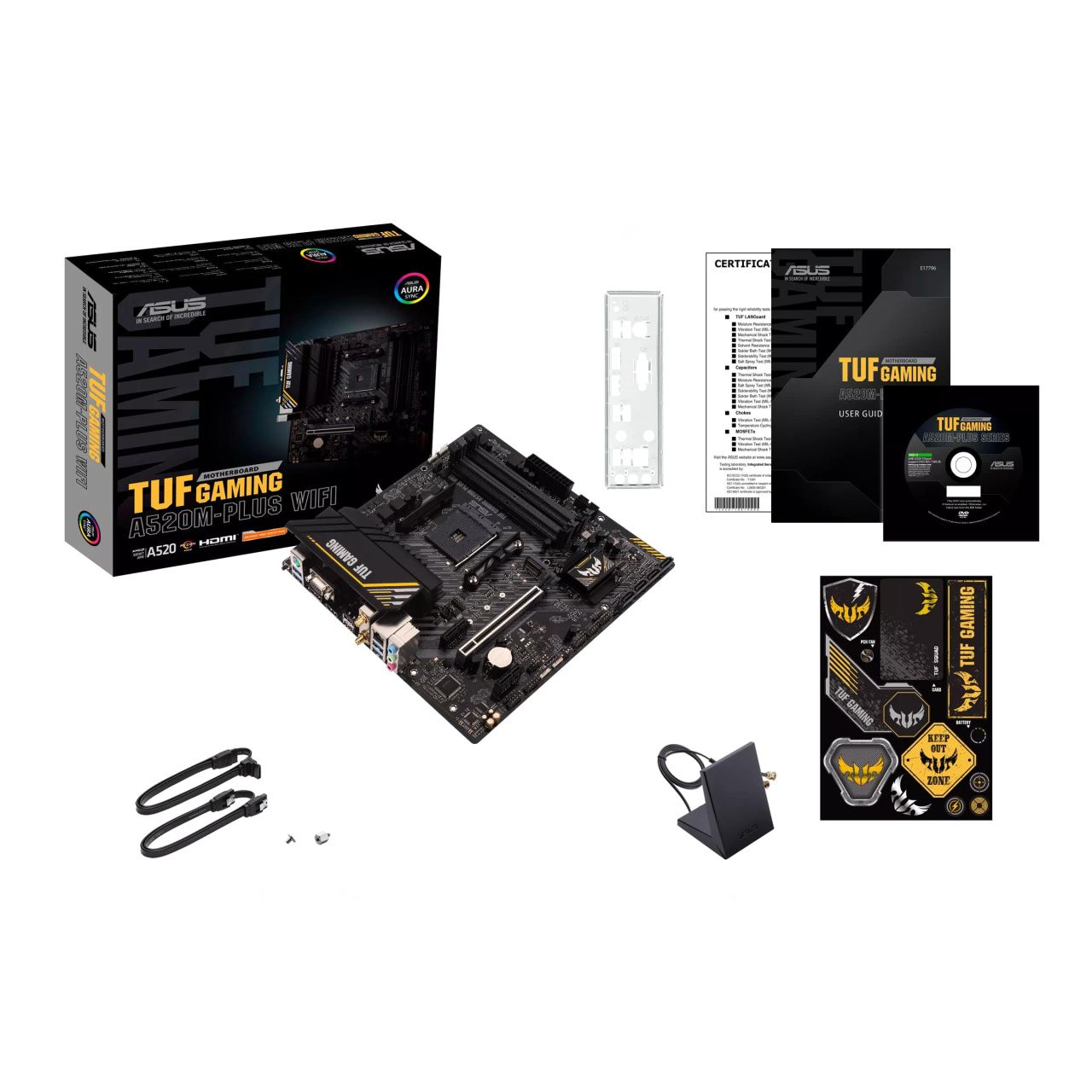 ASUS Материнcька плата TUF GAMING A520M-PLUS WIFI sAM4 A520 4xDDR4 HDMI-DVI-VGA Wi-Fi BT mATX
