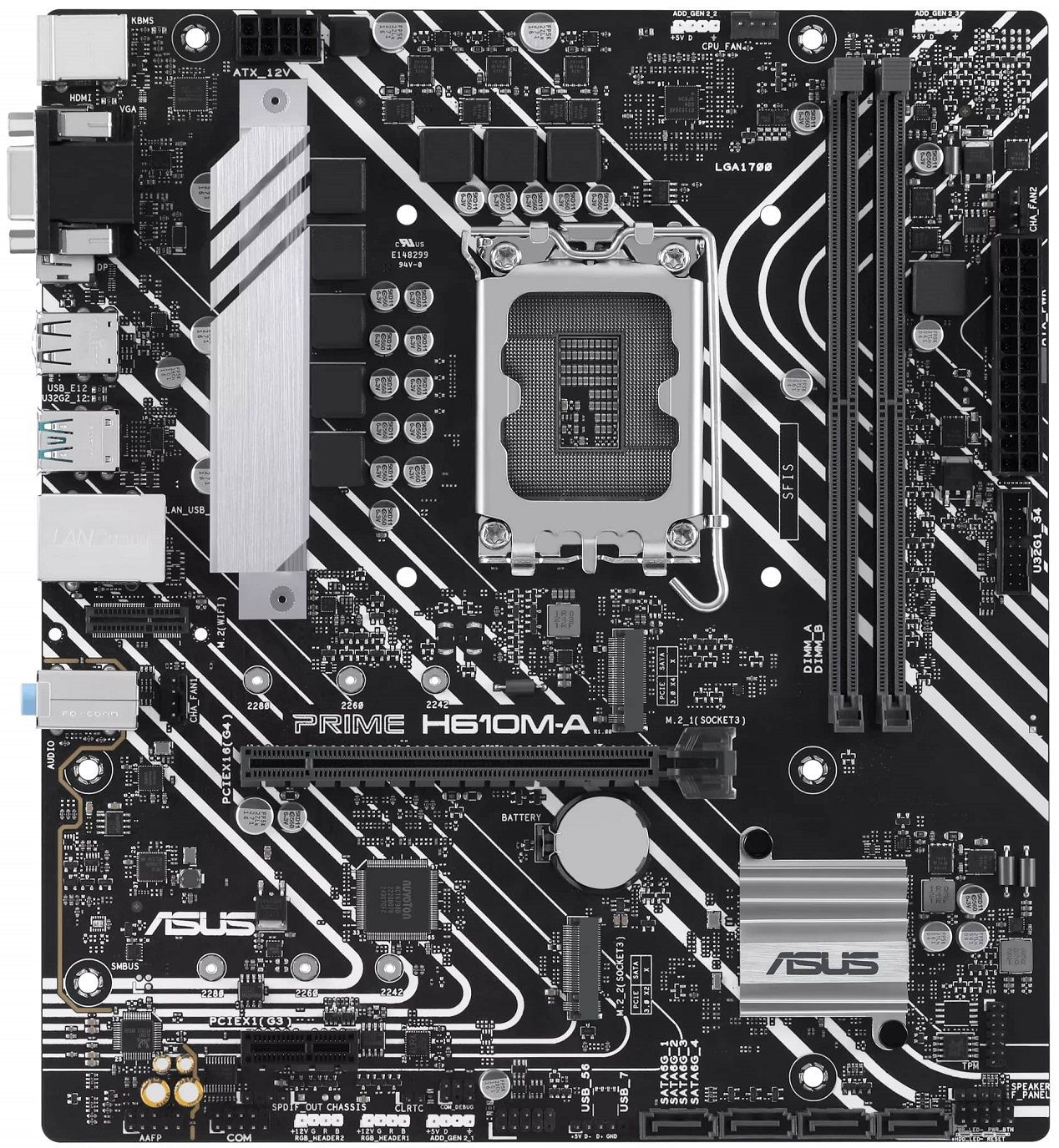 ASUS Материнcька плата PRIME H610M-A-CSM s1700 H610 2xDDR5 M.2 HDMI D-Sub DP mATX