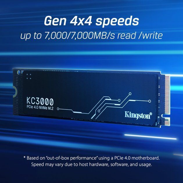 SSD накопичувач Kingston 1TB M.2 KC3000 NVMe 2280 (SKC3000S/1024G)