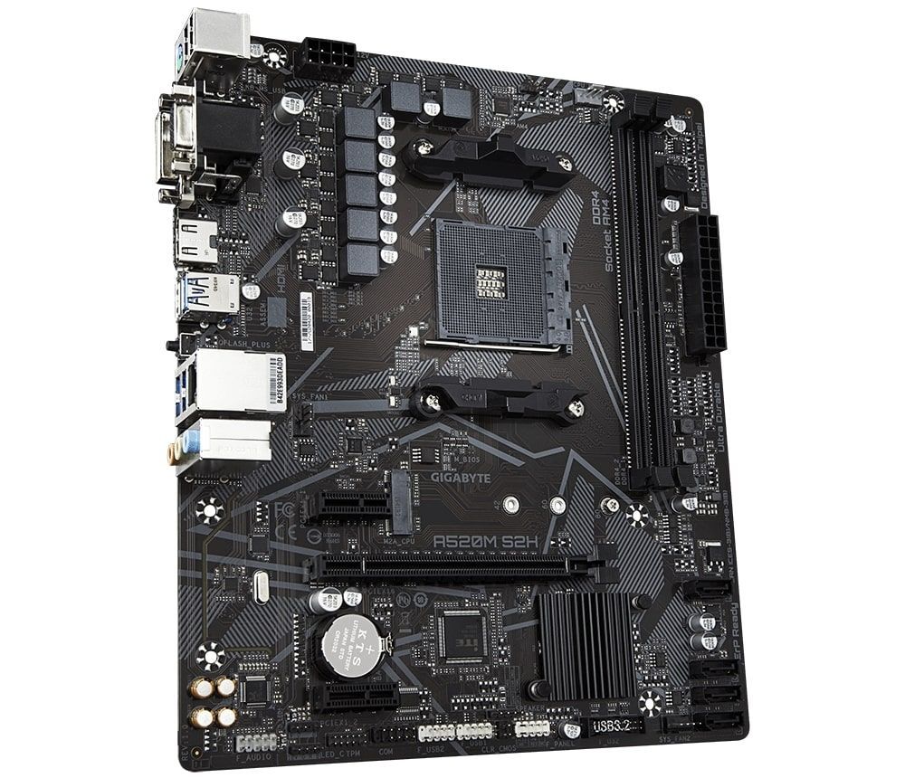 Gigabyte Материнська плата A520M S2H sAM4 A520 2xDDR4 HDMI DVI VGA mATX