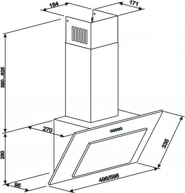 Витяжка ELEYUS VERTICAL 1000 60 WH