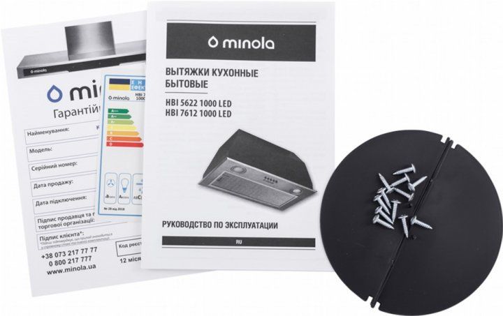 Витяжка MINOLA HBI 7612 WH 1000 LED