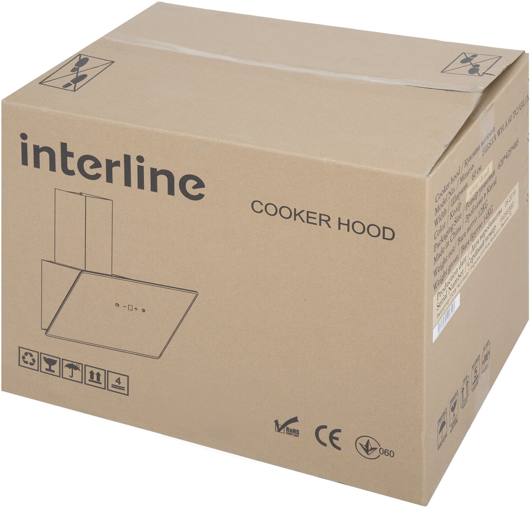 Витяжка INTERLINE FIESTA BK A 60 TC/GL/A