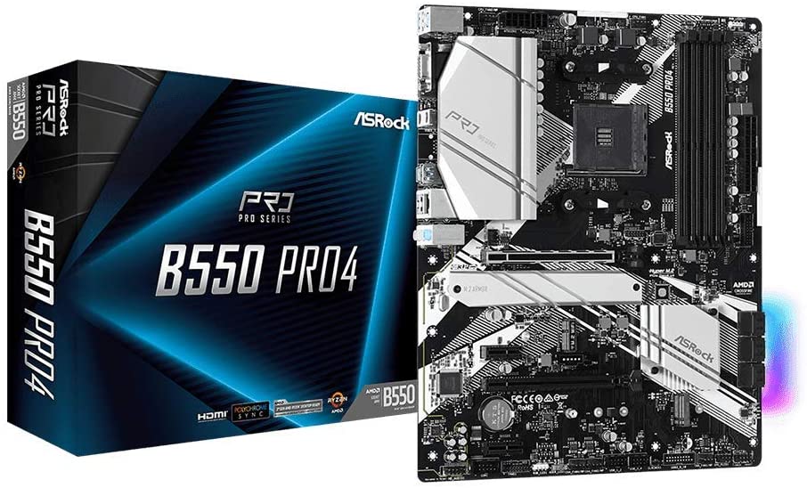 ASRock Материнська плата B550 PRO4 sAM4 B550 4xDDR4 HDMI-VGA M.2 Type-C ATX