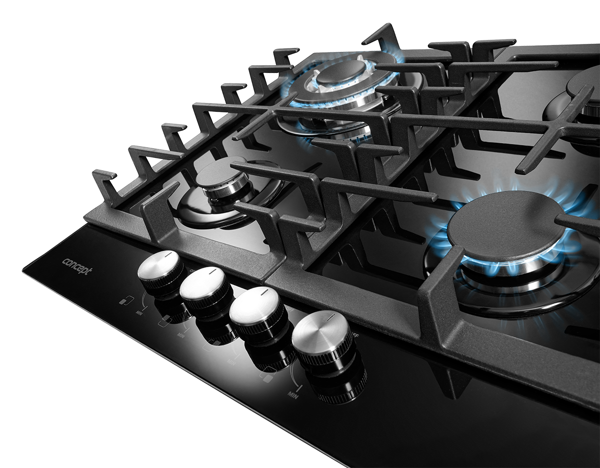 Газова варильна поверхня 60 cm загартоване скло Concept PDV7260bc BLACK
