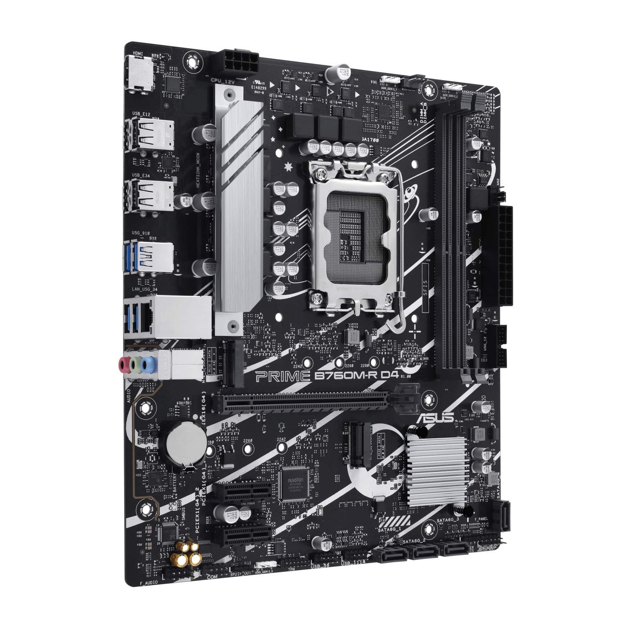 ASUS Материнcька плата PRIME B760M-R D4 s1700 B760 2xDDR4 M.2 HDMI mATX