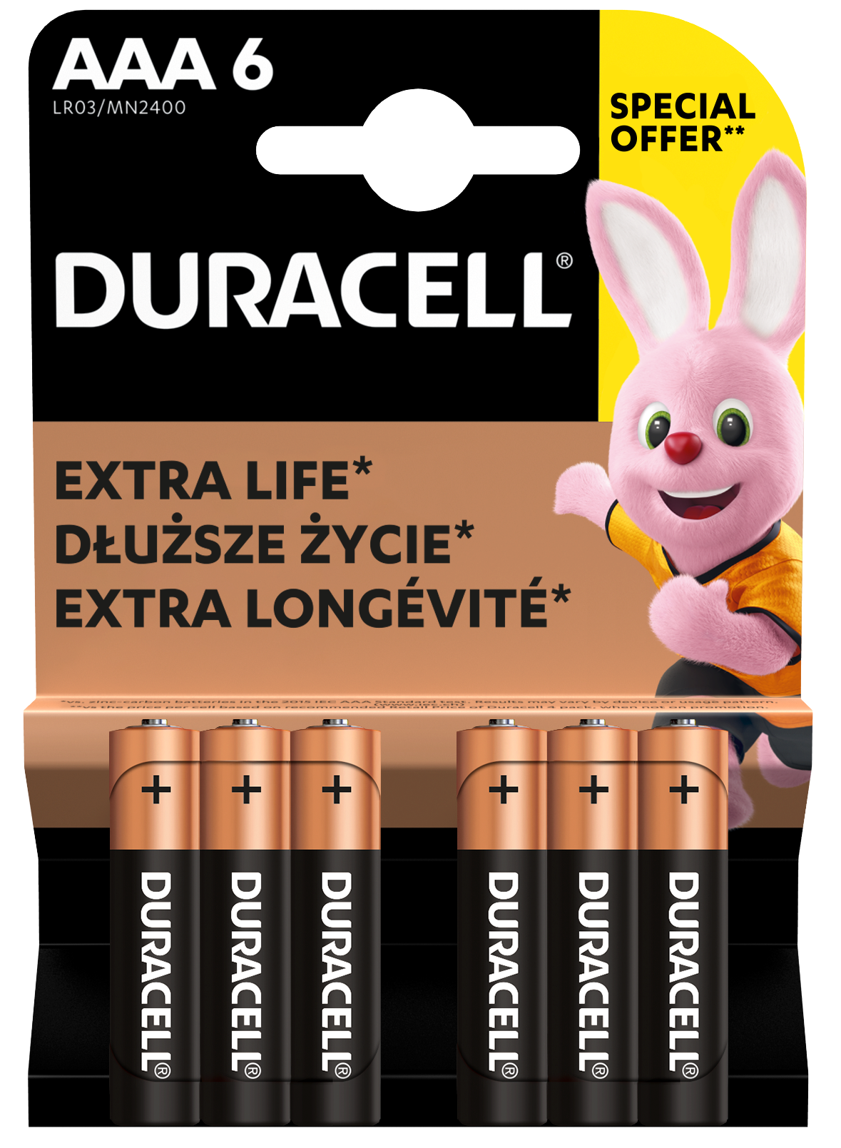 Батарейка Duracell AAA bat Alkaline 6шт 5007758