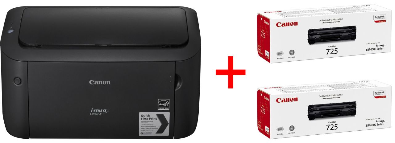 Принтер Canon i-SENSYS LBP6030B bundle 2 cartridges Canon 725 (8468B042)