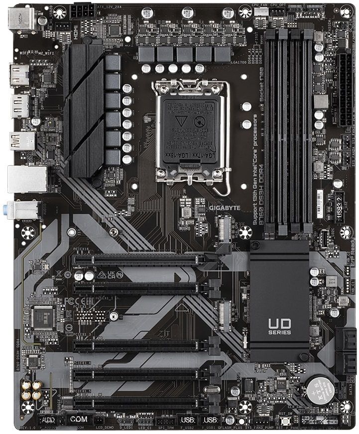 Gigabyte Материнська плата B760 DS3H DDR4 s1700 B760 4xDDR4 M.2 HDMI DP ATX