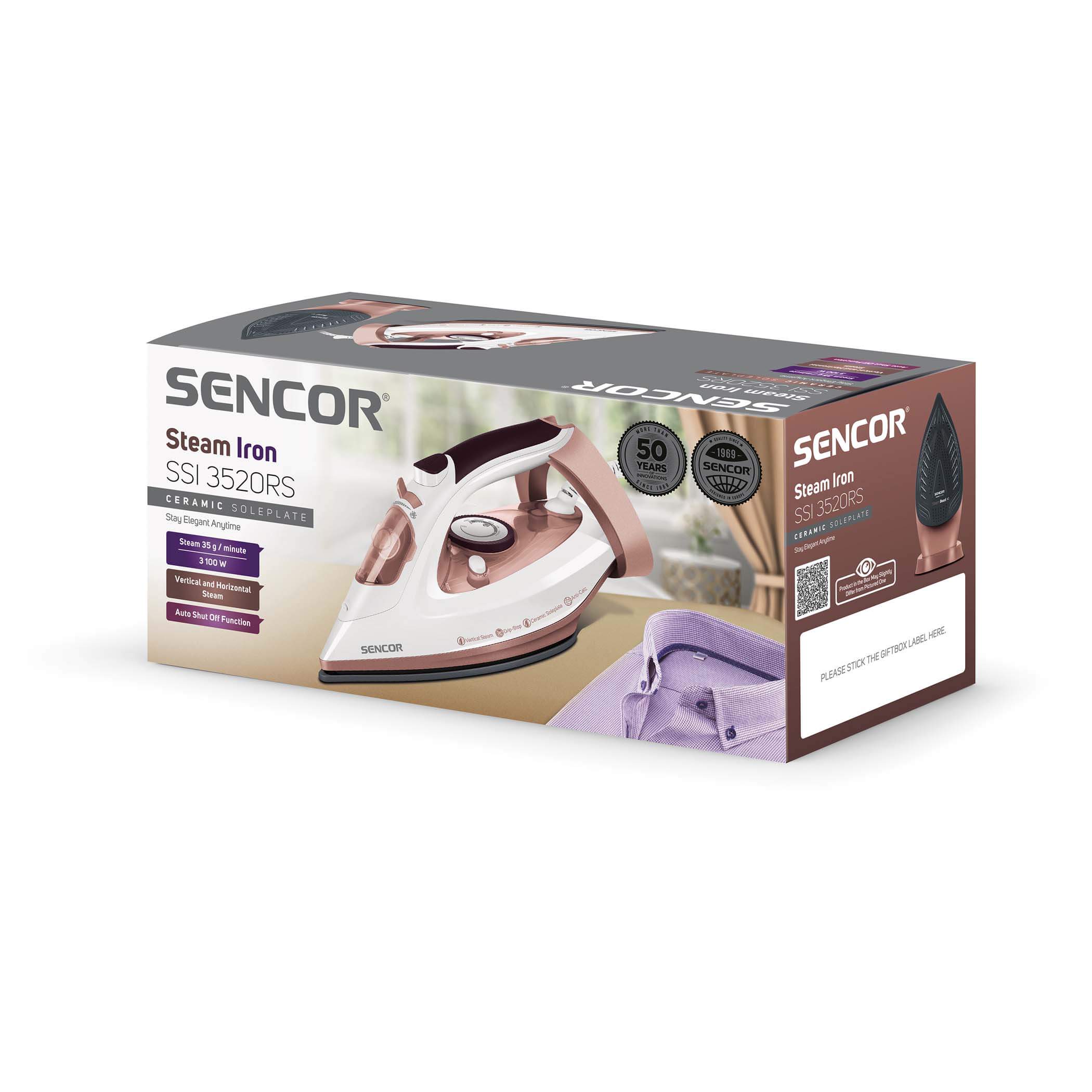 Праска Sencor SSI3520RS біла-золота