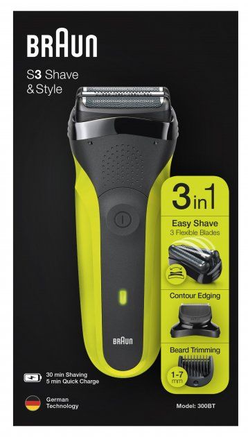 Електробритва BRAUN Series 3 300BT black/green