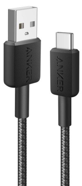 Кабель USB Type-C Anker USB-A to USB-C 0.9m Black (v)
