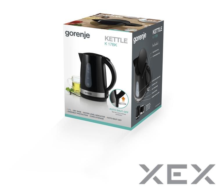 Чайник GORENJE K 17 BK (KE01301Z-GS) (K17BK)