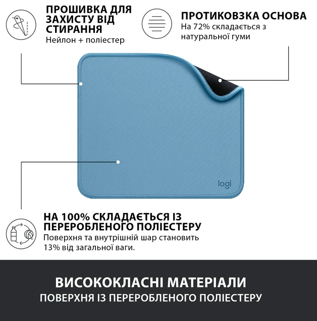 Килимок для мишi Logitech Studio Series Blue (956-000051)