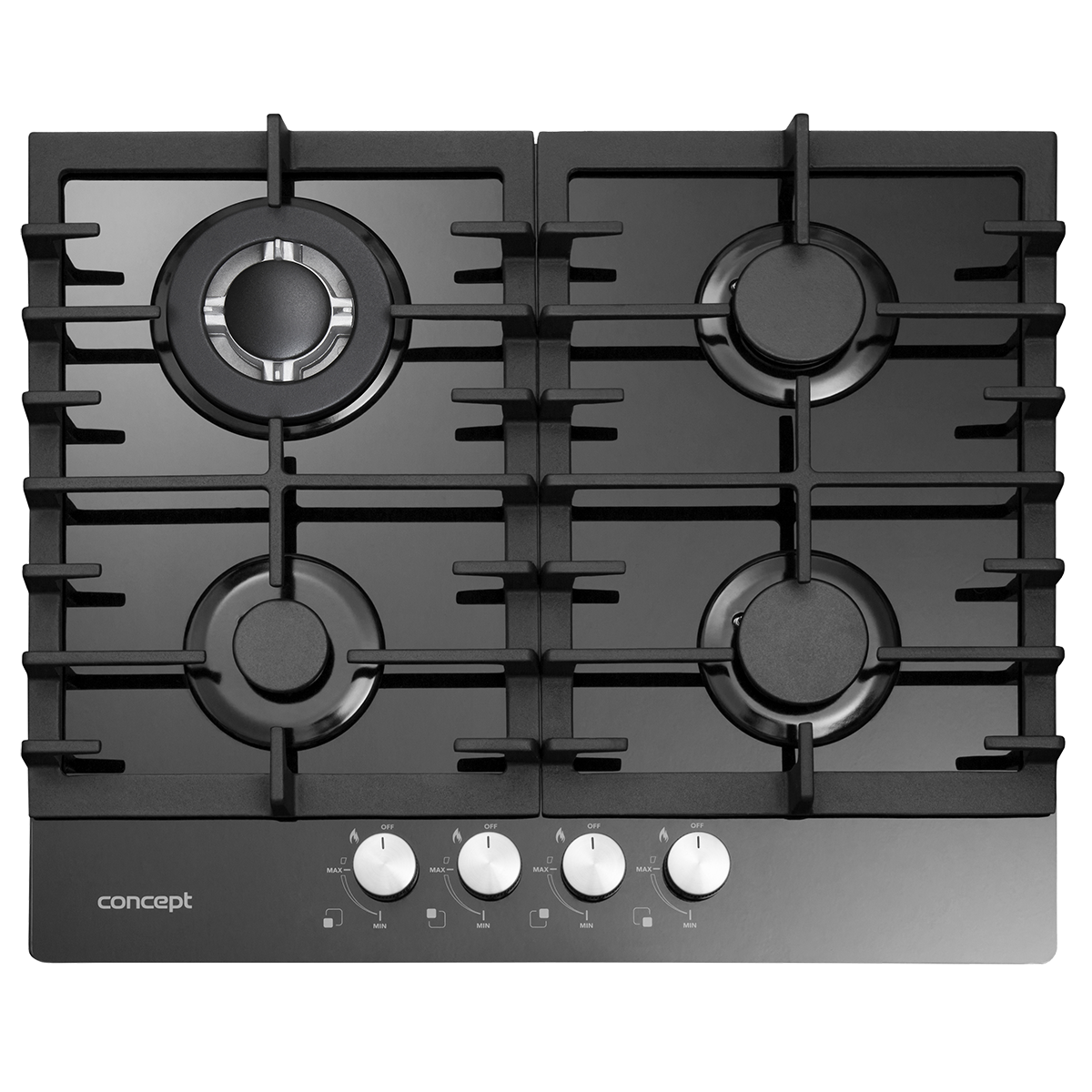 Газова варильна поверхня 60 cm загартоване скло Concept PDV7260bc BLACK