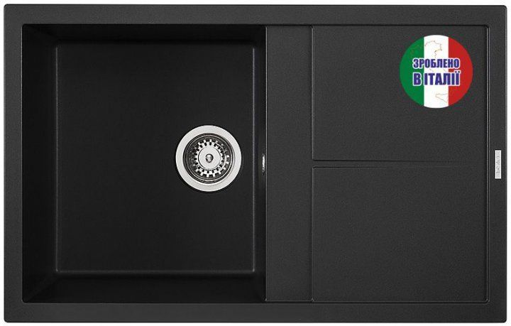 Кухонна мийка граніт ELLECI Unico 300 Full Black (nero) 40