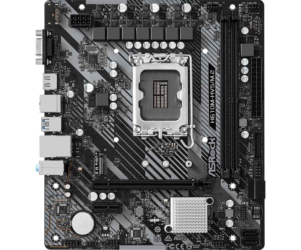 ASRock Материнська плата H610M-HVS/M.2_R2.0 s1700 H610M 2xDDR4 HDMI mATX