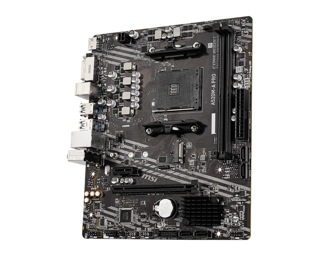 MSI Материнcька плата A520M-A PRO sAM4 A520 2xDDR4 HDMI DVI mATX